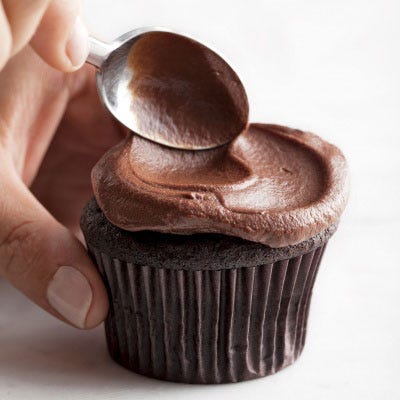 Alternatively, spread whipped ganache frosting over cupcakes.