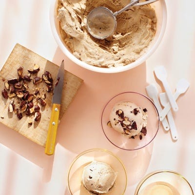 <p>If you can't find Marcona almonds, use roasted, salted almonds instead. After stirring the nuts into the softened ice cream, refreeze the mixture so it can firm back up before serving.</p>
<p><strong>Recipe:</strong> <a href="../../../recipefinder/coffee-ice-cream-marcona-almonds-recipe-mslo0513" target="_blank"><strong>Coffee Ice Cream with Marcona Almonds</strong></a></p>
