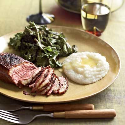<p>Inspired by tagine blends from Morocco, New Orleans chef John Besh of <a href="http://www.restaurantaugust.com/" target="_blank">Restaurant August</a> created a flavoring mix of cinnamon, star anise, black pepper, and sugar to sprinkle on the duck breasts. The spices provide terrific aromas, while the sugar gives the meat a burnished crust in under 10 minutes of cooking.</p><p><br/><b>Recipe:</b> <a href="http://gogonow.org/recipefinder/seared-duck-breast-dried-cherries-port-ghk0108%22 target="_blank"><b>Sugar-and-Spice Skillet-Roasted Duck Breasts</b></a></p>