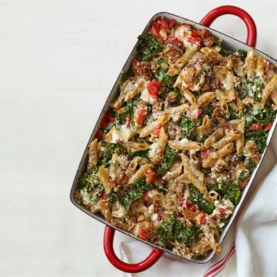 <p>Kale is a hearty, versatile winter green that's also a superfood. Adding it to some of your favorite recipes, like this classic baked penne, gives even your most comforting dishes a serious nutrient boost. </p>
<p><strong>Recipe:</strong> <a href="http://www.delish.com/recipefinder/baked-pasta-with-kale-recipe-wdy0213" target="_blank"><strong>Baked Pasta with Kale</strong></a></p>