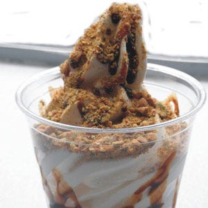 The Cones Truck from Sticks and Cones Ice Cream trucks is standout soft-serve ice cream truck in Charlotte. You can get your typical cones, floats, and classic sundaes but unique to the truck are their fun creations, which often incorporate homemade baked goods. Customer favorites include the Granny Gene Sundae, soft-serve layered with homemade lemon curd and garnished with graham cracker crumbles; the Carolina Gold, a sundae covered in chocolate and caramel sauces, vanilla wafer chunks and white chocolate sauce; and Aladdin's Delight, ice cream topped with pomegranate molasses and pistachios.
<br /><br />
<a href="http://www.sticksandconesicecream.com">sticksandconesicecream.com</a>