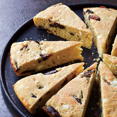 Skillet Corn Bread with Figs, Feta, and Rosemary