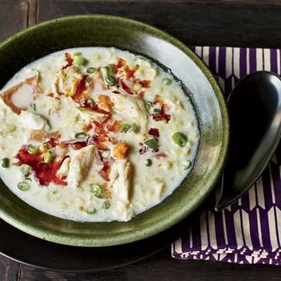 Velvet Corn Soup with Crab and Ham