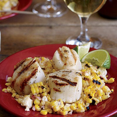 Grilled Scallops with Mexican Corn Salad