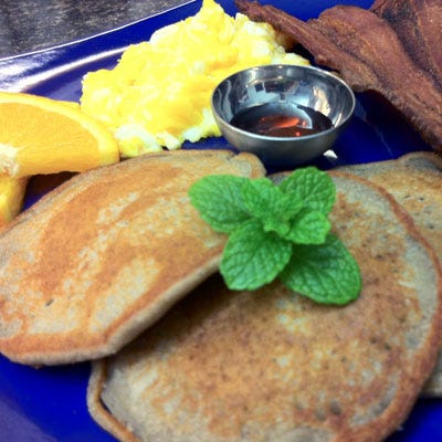 <p>Pancakes are most often a sweet breakfast dish, but there's no reason you can't put a savory twist on the traditional morning treat. In the Southwest, corn is a ubiquitous ingredient, and the slightly sweet, starchy vegetable works beautifully in a creative version of the beloved breakfast food. The Lodge at Sedona, a quaint bed and breakfast, serves a massive meal every morning from 8:00-9:30am, and much of the menu features ingredients native to the region. The Lodge's blue corn pancakes are just one way the staff takes the cuisine from ordinary to unexpected. The Mission, a restaurant serving up modern takes on classic Latin dishes in Scottsdale, uses the more common yellow corn for the savory pancake on its brunch menu, but tops it with sweet dungeness crabmeat, cilantro, and a smoky crema.</p>

<p><i>The Lodge at Sedona, 125 Kallof Place, Sedona; (800) 619-4467; <a href="http://www.lodgeatsedona.com/" 
target="_blank">lodgeatsedona.com</a></i></p>

<p><i>The Mission, 3815 N. Brown Ave., Scottsdale; (480) 636-5005; <a href="
http://www.themissionaz.com/menu.php" 
target="_blank">themissionaz.com</a></i></p>

<p><b>Homemade Version:</b> <a href="/recipefinder/corn-basil-cakes-recipe-0710"><b>Corn and Basil Cakes</b></a></p>