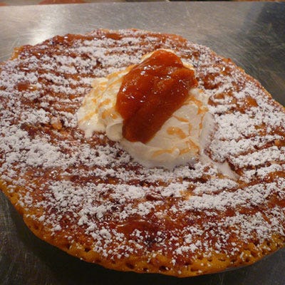 <p>Customers at The Griddle Café have a real problem on their hands — there are more than 15 stellar pancake creations on their menu. How does one choose? You might start with some of their most popular flavors: Banananana, Red Velvet, and Tis the Season (pictured, recipe below). Banananana has brown-sugar baked bananas folded into a buttermilk batter, infusing every bite with strong banana flavor. Red Velvet brings the flavors of pancakes and red velvet cupcakes into a happy marriage. And pumpkin is the special flavor that makes Tis the Season pancakes a hit.</p>

<p><i>The Griddle Café, 7916 Sunset Blvd., Hollywood; (323) 874-0377; <a href="http://www.thegriddlecafe.com/" 
target="_blank">thegriddlecafe.com</a></i></p>

<p><b>Homemade Version:</b> <a href="/recipefinder/the-griddle-cafe-tis-the-season-pancakes-recipe-del0213"><b>The Griddle Café's Tis the Season Pancakes</b></a></p>
