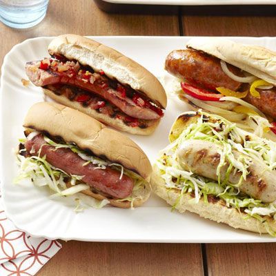 <p>In New Jersey, the Italian dog is king. All-beef hot dogs are served on an Italian roll, rather than a typical bun, and topped with peppers onions, and fried potatoes. Try our recipe for grilled peppers and onions instead of frying to add a complex, charred flavor to your vegetables.</p>
<p><b>Recipe: <a href="/recipefinder/grilled-peppers-onions-recipe-ghk0611" target="_blank">Grilled Peppers and Onions</a></b></p>
