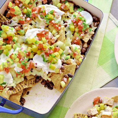 <p>Using a fresh mango-tomato salsa in place of traditional jarred salsa, and pita chips in place of tortilla chips, you can create a sweet-spicy dish that's loaded with nutrients. </p>
<p><strong>Recipe:</strong> <a href="http://www.delish.com/recipefinder/pita-nachos-mango-salsa-recipe-del0613"><strong>Pita Nachos with Mango Salsa</strong></a></p>