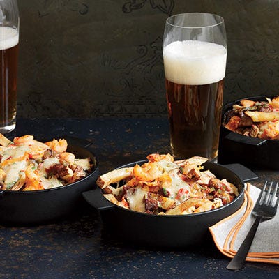 <p>In chef Kelly English's Southern twist on Canadian poutine, the fries are topped with spicy pimento cheese, andouille gravy, and crawfish, crab, or shrimp.</p><p><b>Recipe:</b> <a href="http://gogonow.org/recipefinder/louisiana-cheese-fries-crayfish-gravy-recipe-fw1013%22 target="_blank"><b>Louisiana Cheese Fries with Crayfish and Gravy</b></a></p>