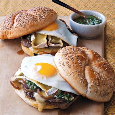 <p>"I love BIG MEAT and I'm a sucker for anything with an egg or cilantro in it. Go and put any of those things between two slices of good bread and I'll eat it. So naturally, when you put them all together — a steak sandwich with egg and chimichurri — that's a combo right in my wheelhouse. Woo-hoo!" — Anne Burrell</p>
<p><strong>Recipe:</strong> <a href="http://gogonow.org/recipefinder/steak-sandwich-onions-camembert-egg-chimichurri-recipe-del1113%22%3E%3Cstrong%3ESteak Sandwich with Onions, Camembert, Fried Egg, and Chimichurri</strong></a></p>

