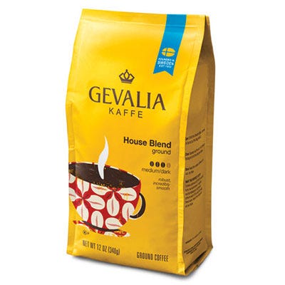 <div class="imageContent">
<p>This medium-roasted coffee, which is only available ground, has a velvety flavor.</p>
<p><em>Gevalia House Blend</em><em> ($21.65 for pack of two 12 oz bags)</em></p>
</div>