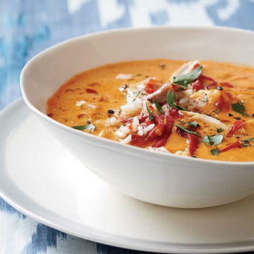 <p>The secret to this speedy soup is buying ingredients with lots of built-in flavor, like hummus and jarred piquillo peppers.</p>
<p><strong>Recipe:</strong> <a href="http://gogonow.org/recipefinder/creamy-piquillo-pepper-chickpea-soup-chicken-recipe-fw0913%22 target="_blank"><strong>Creamy Piquillo Pepper Chickpea Soup</strong></a></p>
