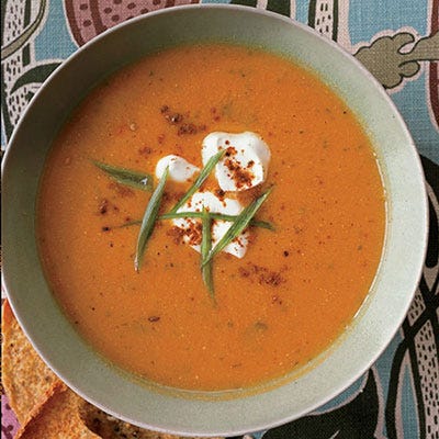 <p>Chickpeas are rich in both types of dietary fiber, which are important for maintaining heart health and for stabilizing blood sugar levels. Pam Anderson uses them as the base for this Indian-flavored creamy (though cream-free) soup, which she prepares by first pureeing it, then simmering it, to save time. "Pureed beans give you richness without having to enrich the soup," she says.</p>
<p><strong>Recipe:</strong> <a href="http://gogonow.org/recipefinder/spicy-chickpea-soup-recipe-fw0913%22%3E%3Cstrong%3EChickpea Soup</strong></a></p>
