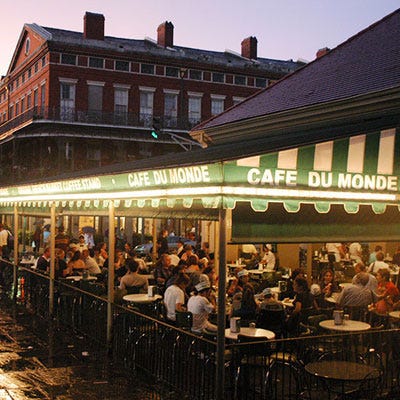 Café Du Monde; New Orleans, LA An essential French Quarter stop, Café Du Monde has been serving chicory-spiced coffee, black or au lait, for over 150 years. Chicory, first introduced to stretch coffee supplies during the Civil War era, is still used for its flavor, which enhances the rich chocolate undertones of dark-roasted coffee. Tourists and locals line up at all hours for the specialty coffee, paired with the café’s justly famous beignets. <a href="http://www.cafedumonde.com" target="_blank">cafedumonde.com</a>