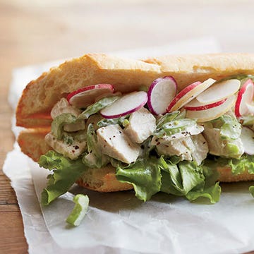 <p>Jonathan Waxman'ss tasty chicken salad is dressed with a mix of yogurt and Gorgonzola cheese.</p><p><strong>Recipe:</strong> <a href="http://gogonow.org/recipefinder/leftover-blue-cheese-chicken-salad-sandwich-recipe-fw1013%22 target="_blank"><strong>Leftover Blue Cheese Chicken Salad Sandwich</strong></a></p>

