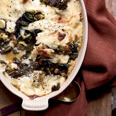 Swiss Chard and Leek Gratin