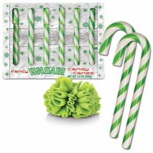 Like the Sriracha candy canes, this wasabi flavor is hot, hot, hot. Eating alongside sushi is not recommended.
<br /><br />
<a href="http://www.gadgetsandgear.com/wasabi-candy-cane.html" target="_blank">gadgetsandgear.com</a>