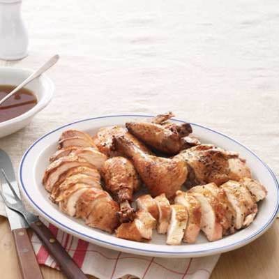 <p>This high-class version of an old tailgate favorite — beer-can chicken — subs champagne for the beer and flavors the poultry with fragrant herbes de Provence.</p>
<p><strong>Recipe: <a href="http://gogonow.org/recipefinder/champagne-can-chicken-recipe-clx0312%22 target="_blank">Champagne-Can Chicken</a></strong></p>