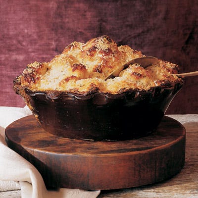 <p>Oft-overlooked cauliflower is elevated to bubbling, golden-brown heights when paired with Belgian endive and small pasta shapes, then covered in a rich sauce.</p><p><b>Recipe:</b> <a href="http://gogonow.org/recipefinder/cauliflower-gratin-endive-recipe-mslo1210%22%3E%3Cb%3ECauliflower Gratin with Endive</b></a></p>