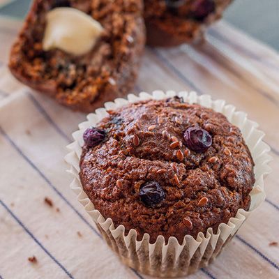 Blueberry muffins with flax seeds incorporate homemade flax seed meal, gluten-free flour, and an apple purée.
  Recipe: Blueberry Flax Seed Muffins