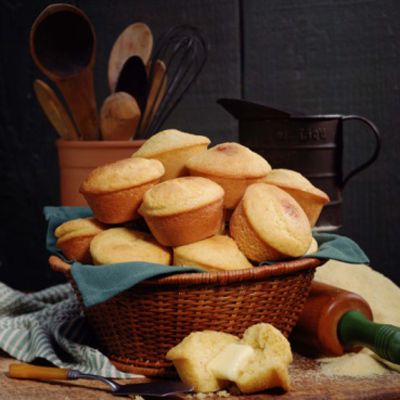 <p>For a heartier texture in these sweet muffins, substitute 1/4 cup cornmeal for an equal amount of corn flour.</p><p><b>Recipe:</b> <a href="/recipefinder/corn-muffins-recipe-opr1011"><b>Corn Muffins</b></a></p>

