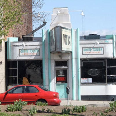 <p>This early chain, which began in Minneapolis in 1926 as a blatant White Castle knock-off (right down to the fake turrets), opened more than 120 locations before White Castle sued them in the early 1930s, and White Tower settled by paying White Castle $82,000 and changing their look to Art Deco. The chain stuck around for a while longer, peaking at 230 locations in the 1950s before folks began to move away from the urban areas where they were located. The last one shut down in Toledo in 2004.</p>