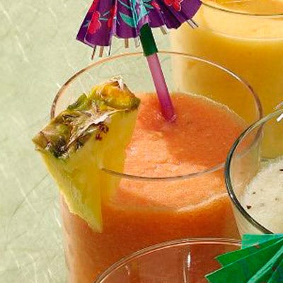<p>For the best taste and color, use a red-fleshed Hawaiian papaya for this exotic, lip-puckering taste of island summer. Papayas are loaded with papain, a digestive enzyme, so this smoothie is a good dessert to settle stomachs after a substantial meal.</p><br />
<p><b>Recipe: </b><a href="http://gogonow.org/recipefinder/hawaiian-smoothie-recipe-10032%22 target="_blank"><b>Hawaiian Smoothie</b></a></p>