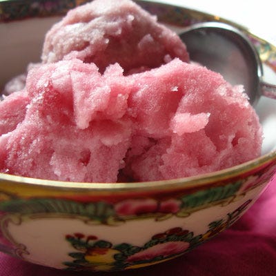 Japanese Sour Cherry-Green Tea Sorbet