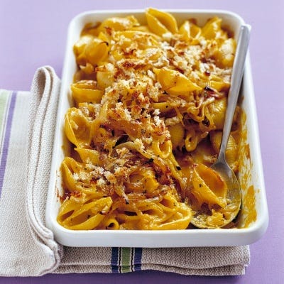 <p>This is a grown-up alternative to macaroni and cheese, but even kids might approve.</p>
<p><strong>Recipe: <a href="http://gogonow.org/recipefinder/baked-shells-winter-squash-recipe-mslo0114%22 target="_blank">Baked Shells with Winter Squash</a></strong></p>