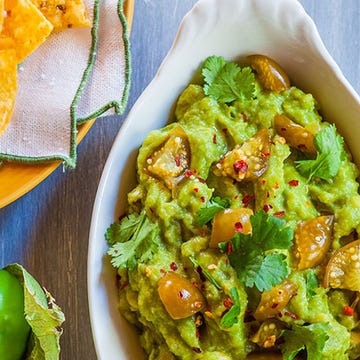 <p>This recipe calls for canned tomatillos, but a roasted fresh tomatillo will work, too.</p><p><strong>Recipe:</strong> <a href="http://gogonow.org/recipefinder/tomatillo-guacamole-recipe-fw0214%22%3E%3Cstrong%3ETomatillo Guacamole</strong></a></p>