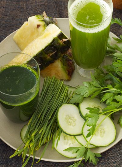 <p>The bold green flavor of wheatgrass mingles seamlessly with the fresh sweetness of pineapple and pear — uplifted by a hint of mint — turning this detox drink into a delicious refresher.</p>
<p><strong>Recipe: <a href="http://www.delish.com/recipefinder/verdant-vista-recipe-del0214" target="_blank">Verdant Vista</a></strong></p>