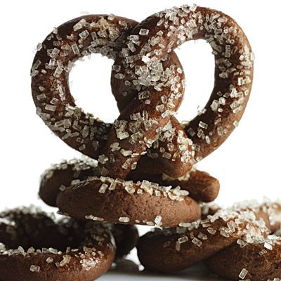 <p>A sprinkle of coarse sanding sugar embellishes these sweet versions of the salty snack.</p>

<p><strong>Recipe:</strong> <a href="http://www.delish.com/recipefinder/chocolate-pretzels-recipe"><strong>Chocolate Pretzels</strong></a></p>