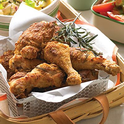<p>A picnic and potluck must-have, this chicken contains a hint of fresh rosemary in the flour and is fried in rosemary-scented oil.</p>
<p><b>Recipe:</b> <a href="http://www.delish.com/recipefinder/rosemary-fried-chicken-recipe-mslo0711" target="_blank"><b>Rosemary Fried Chicken</b></a></p>