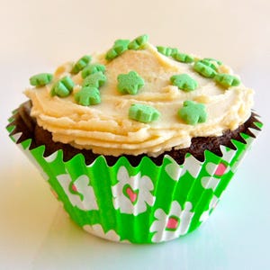 <p>Every time I order a pint of stout (like Guinness) at a bar, I recall, as if for the first time, how creamy and chocolaty it tastes and how delicious it is, which is why it's a natural fit for this easy, adults-only dessert.

To make them:Using 1 box chocolate cake mix, make cupcakes as directed, replacing all of the water called for with stout beer. Let baked cakes cool completely. Beat 2 sticks butter, softened, 1 box confectioners' sugar, 3 tablespoons milk, 1 teaspoon coffee extract (like McCormick's), 1/2 teaspoon vanilla extract, and 1/8 teaspoon salt until smooth. Frost cupcakes with coffee buttercream. Makes 24 cupcakes.</p>