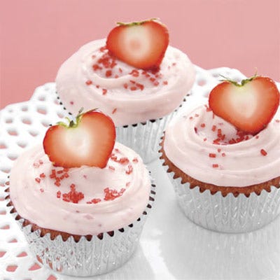 <p>Shower-goers will happily gobble down a few of these strawberry treats topped with silky smooth cream cheese frosting.</p>
<p><b>Recipe: </b><a href="/recipefinder/strawberry-cupcakes" target="_blank"><b>Pretty-in-Pink Strawberry Cupcakes</b></a></p>