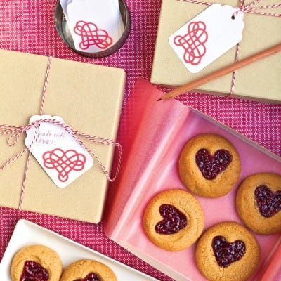 Peanut-Butter-and-Jam Heart Cookies