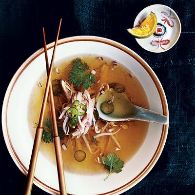 <p>Hot and refreshing, this soup combines citrus and spices to create a heady delight. This recipe relies on three serrano or bird chilies to achieve its spicy flavor.</p>
<p><b>Recipe: <a href="http://www.delish.com/recipefinder/spicy-thai-lime-ginger-soup" target="_blank">Spicy Thai Lime-Ginger Soup</a></b></p>