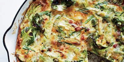 <p>This quick, hearty frittata makes a substantial meal, as it is loaded with crispy bacon and brussels sprouts.</p><p><strong>Recipe:</strong> <a href="http://www.delish.com/recipefinder/brussels-sprout-bacon-gruyere-frittata-recipe-fw0114"><strong>Brussels Sprout, Bacon, and Gruyère Frittata</strong></a></p>
