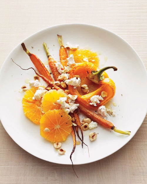 <p>Fresh slices of citrus give a jolt of energy to roasted peppers and carrots while also complementing their natural sweetness. Goat cheese adds a satisfying creamy tang, but sherry vinegar is the real secret weapon here, bringing out the floral notes of the fruit.</p> 
<p><b>Recipe: <a
href="http://gogonow.org/recipefinder/roasted-sweet-peppers-carrots-orange-hazelnuts-recipe-mslo0314%22%3ERoasted Sweet Peppers and Carrots with Orange and Hazelnuts</a></b></p>