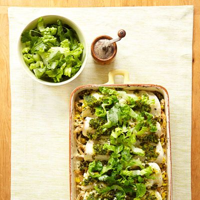 <p>These enchiladas use less cheese than usual and a vegetable purée to bind the dish, making these a healthier alternative to the original.</p>
<p><strong>Recipe: <a href="http://www.delish.com/recipefinder/chicken-corn-enchiladas-recipe-ghk0912" target="_blank">Chicken and Corn Enchiladas</a></strong></p>