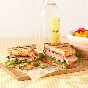 <p>Sturdy "country-style" bread works best for this healthy tuna sandwich recipe with watercress and chili-mayo. Eat the tuna sandwich warm, straight off the grill, or wrap it up and pack it in a cooler for a picnic dinner. Serve with grilled bell peppers drizzled with extra-virgin olive oil and vinegar and a glass of Sauvignon Blanc.</p>
<p><b>Recipe: <a
href="http://gogonow.org/recipefinder/grilled-tuna-sandwich-lemon-chili-mayo-recipe-ew0812?click=recipe_sr">  Grilled Tuna Sandwich with Lemon-Chili Mayo</a></b></p>
