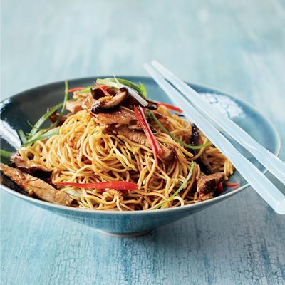 <p>These quick, easy Chinese noodles are deliciously savory and chewy, with a bit of heat. Fresh linguine is a great substitute for Chinese noodles.</p><p><strong>Recipe:</strong> <a href="http://www.delish.com/recipefinder/stir-fried-noodles-roast-pork-recipe-fw0113"><strong>Stir-Fried Noodles with Roast Pork</strong></a></p>
