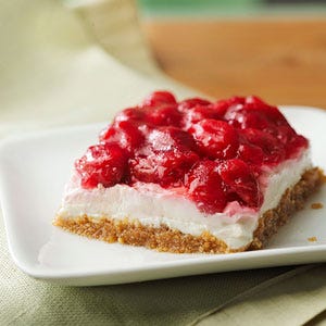 <p>This easy summertime treat features omega-3-rich walnuts in the graham cracker crust and uses nonfat Greek yogurt and reduced-fat cream cheese in the filling to keep saturated fat in check. For a bright red topping, use sour cherries; sweet cherries give it a more purple hue. To make gluten-free no-bake cherry cheesecake, use gluten-free graham crackers.</p><p><b>Recipe:</b> <a href="/recipefinder/no-bake-cherry-cheesecake-recipe-ew0612"><b>No-Bake Cherry Cheesecake </b></a></p>
