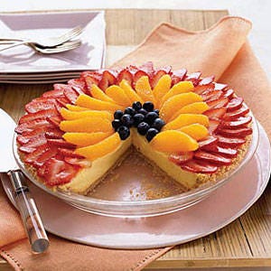 <p>Finally, an easy cheesecake that doesn't require an oven or springform pan! This simple no-bake recipe features a pecan shortbread–cookie crust and traditional sweet filling topped with orange marmalade and fresh fruit.</p>
<p><strong>Recipe:</strong> <a href="http://gogonow.org/recipefinder/no-bake-berry-orange-cheesecake-pie-recipe-121473%22 target="_blank"><strong>No-Bake Berry-Orange Cheesecake Pie</strong></a></p>

