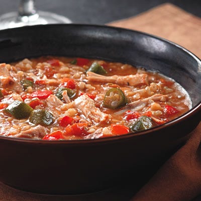 <p>Leftovers from <a href="/recipefinder/wine-tomato-braised-chicken-recipe-ew0111" target="_blank"><b>Wine and Tomato Braised Chicken</b></a> make this chicken gumbo an absolute breeze. The only prep you'll need to do is to dice a bell pepper and slice some okra if you're using fresh. That's it!</p><br />
<p><b>Recipe: </b><a href="/recipefinder/braised-chicken-gumbo-recipe-ew0111" target="_blank"><b>Braised Chicken Gumbo</b></a></p>