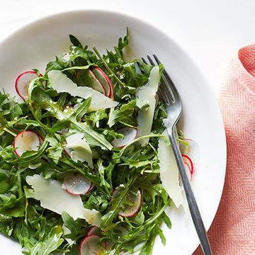 This fresh, simple salad is incredibly easy to make, but it's packed with an array of complex flavors from peppery radishes and arugula, nutty Gruyère cheese, and a spicy citrus dressing.
 Recipe: Arugula and Radish Salad