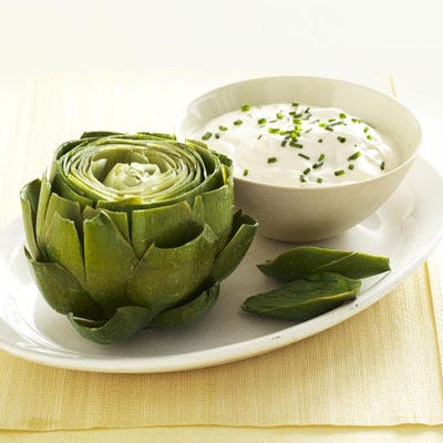Artichoke <p>Artichokes are another much-maligned food that has an out-of-proportion reputation. With a couple easy steps of prep, fresh artichokes are ready to boil, steam, grill, or fry. Make sure you're selecting artichoke with closed leaves for maximum freshness. Once you have them home, rinse between the leaves to get rid of any grit that can linger. Trim off the top 1 to 1 1/2 inches of the artichoke and cut any sharp points off lower leaves. You can trim the stem a bit, but it's edible, so don't chop it off entirely. All that's left is deciding how you want to cook them.</p>
<p>Artichoke and lemon is a classic pairing that shines in a simple recipe like <a href="http://gogonow.org/recipefinder/artichokes-creamy-lemon-sauce-recipe-ghk0511%22 target="_blank"><strong>Artichokes with Creamy Lemon Sauce</strong></a> (pictured). Artichokes are elegant enough that even for parties, you don't have to do much to make a big impression. Try <a href="http://gogonow.org/recipefinder/grilled-artichokes-harissa-honey-dip-recipe-clx0514%22 target="_blank"><strong>Grilled Artichokes with Harissa-Honey Dip</strong></a> and watch your guests flock to the snack table.</p>