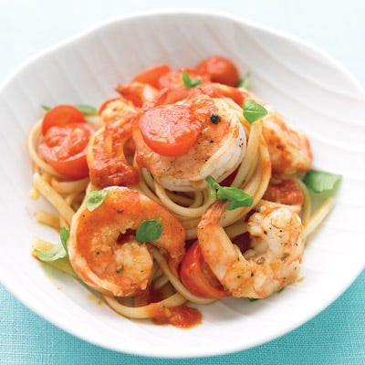 Shrimp, Tomato, and Basil Pasta