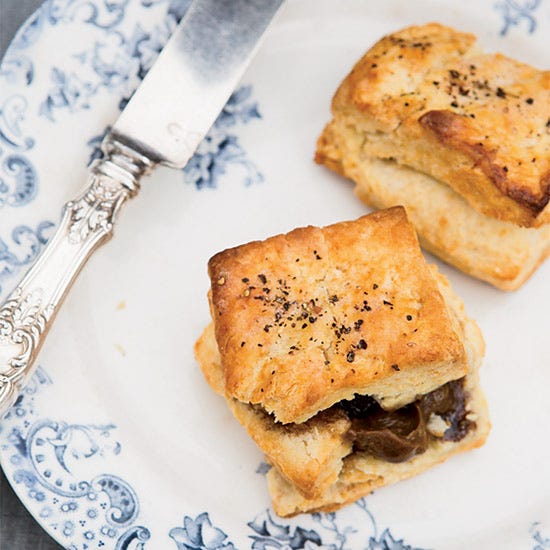 <p>Bobby Flay's tender, peppery biscuits are incredibly good on their own, but do as Bobby Flay does and serve them with his richly flavored molasses butter.</p><p><strong>Recipe:</strong> <a href="http://gogonow.org/recipefinder/black-pepper-biscuits-bourbon-molasses-butter-recipe-fw0514%22%3E%3Cstrong%3EBlack Pepper Biscuits with Bourbon-Molasses Butter</strong></a></p>