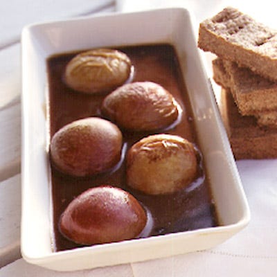 Roasted Peaches with Pecan Shortbread